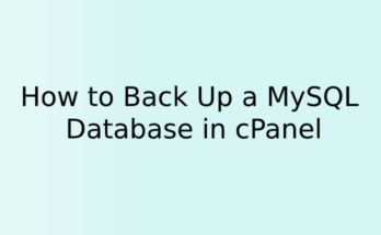 How to Back Up a MySQL Database in cPanel