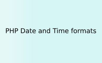 PHP Date and Time formats