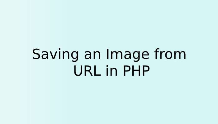 Saving an Image from URL in PHP