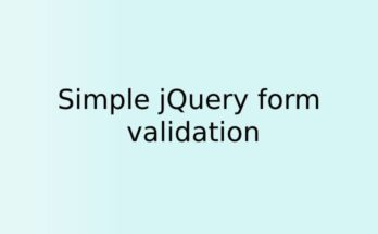 Simple jQuery form validation
