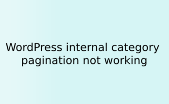 WordPress internal category pagination not working