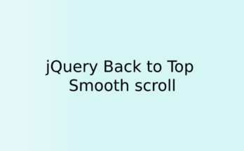 jQuery bottom to Top Smooth scroll